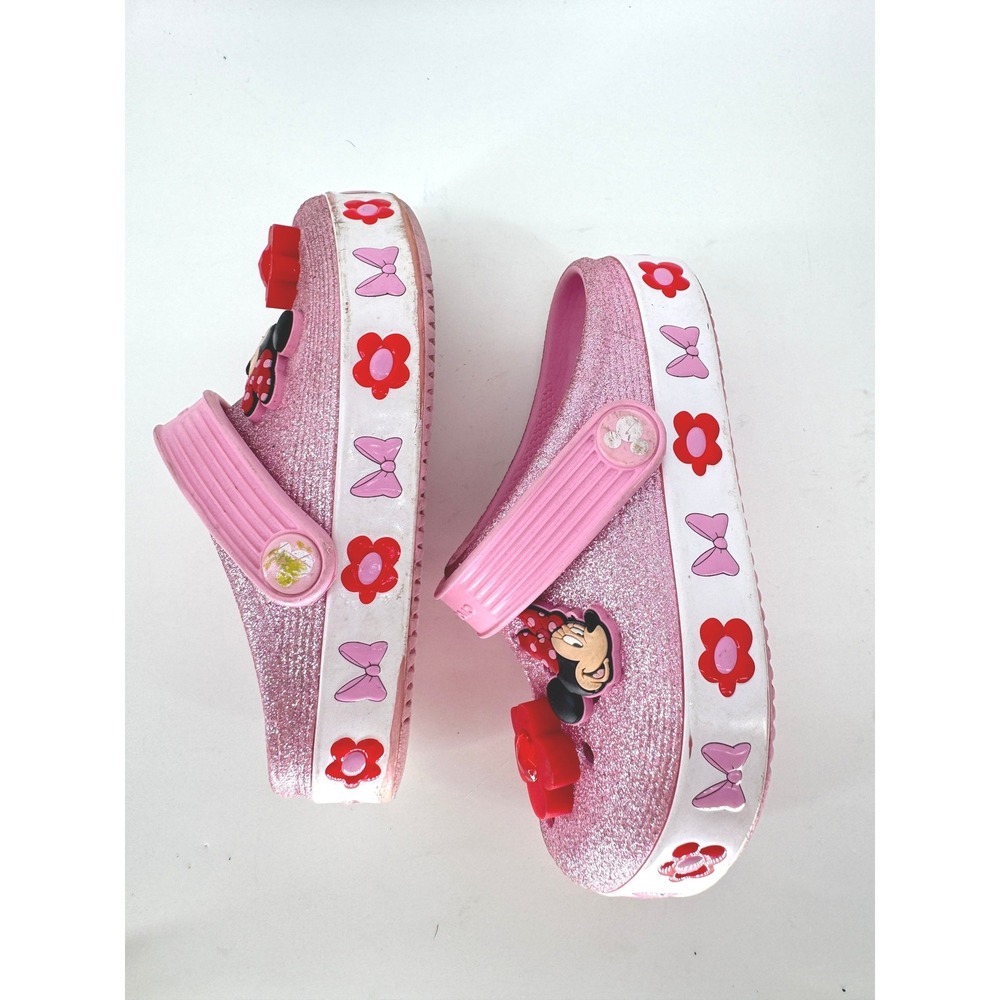 Disney Crocs Minnie Mouse Glitter Light Up shoes Size 10